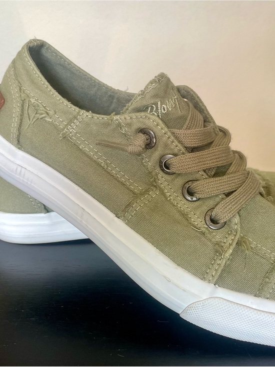 Blowfish Malibu Shoes - Blowfish Malibu Olive Canvas Lace-Up Sneakers